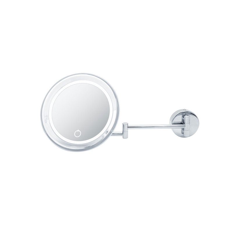 Beauty Concave Metal Lighted Wall Mirror, 8.2" H x 7.8" W 13.9" D