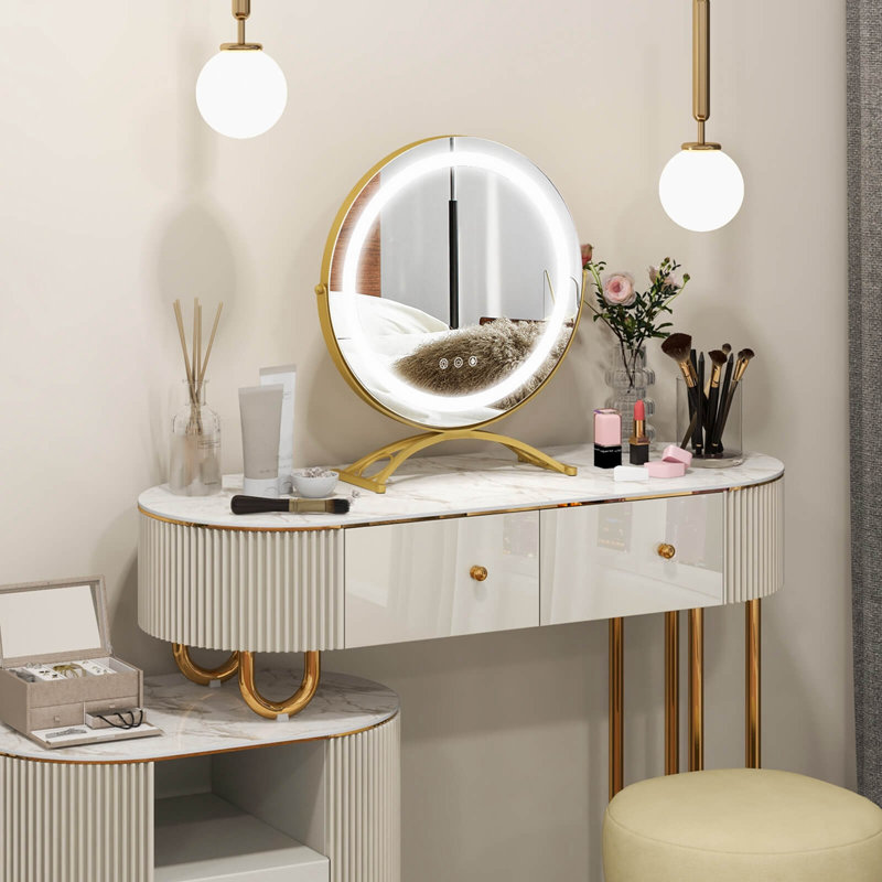Miroir de salle de bain Jackalynn, Or
