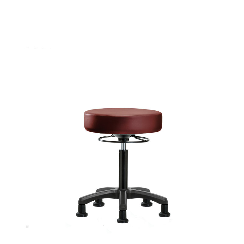 Tabouret de laboratoire en vinyle, Bortsch, Patins fixes, 27.75"