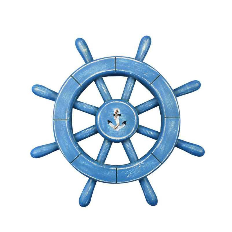 Décoration murale roue d’expédition Wetzel, Bleu pâle