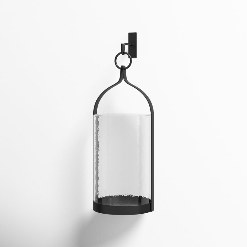 Iron Wall Lantern, 15.25" H x 6.5" W x 6.5" D