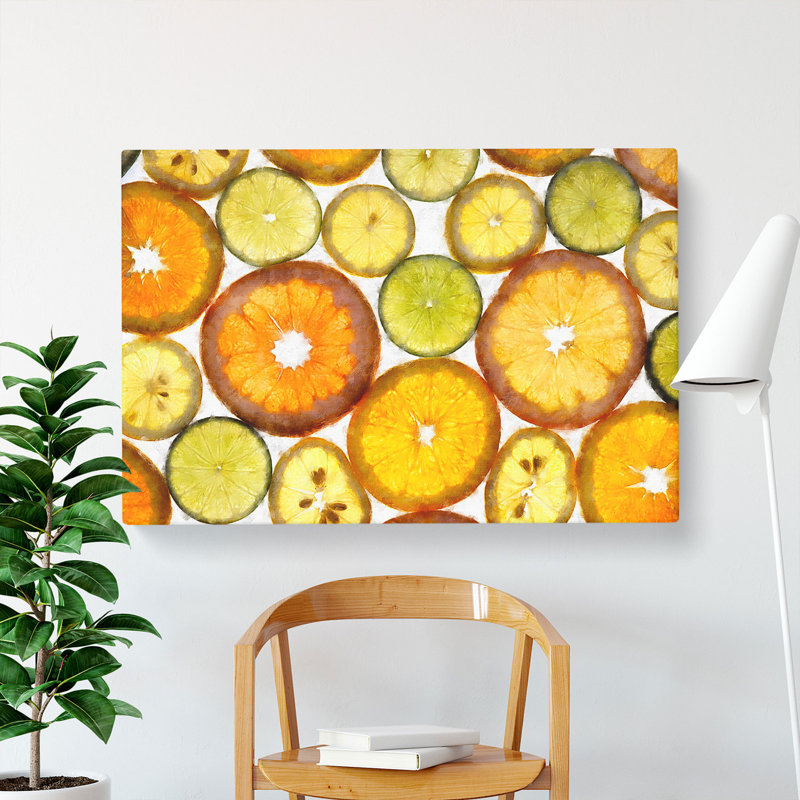 Sliced Citrus Fruit - Wrapped Canvas, 35cm H x 50cm W x 3cm D