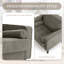 Fauteuil club capitonné Iliana en chenille à accoudoirs carrés avec 2 coussins-621274500