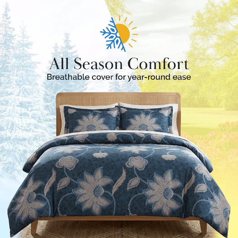 Ensemble de housse de couette Grand Floral Collection Grand, Housse de couette très grand / très grand califo