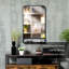 Metal Concave Wall Mirror with Shelves