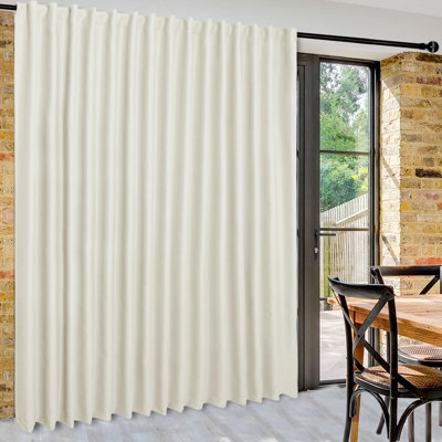 1 Panel Patio Sliding Door Curtains - Extra Wide Curtains for Glass Door, Privacy Room Divider Blackout Thermal Curtain Panel with Back Tab & Rod Pocket for Bedroom Partition