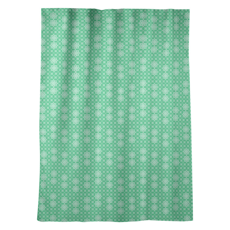 Panneau de rideau simple occultant et isolant avec passe-tringle treillis window Avicia, vert
