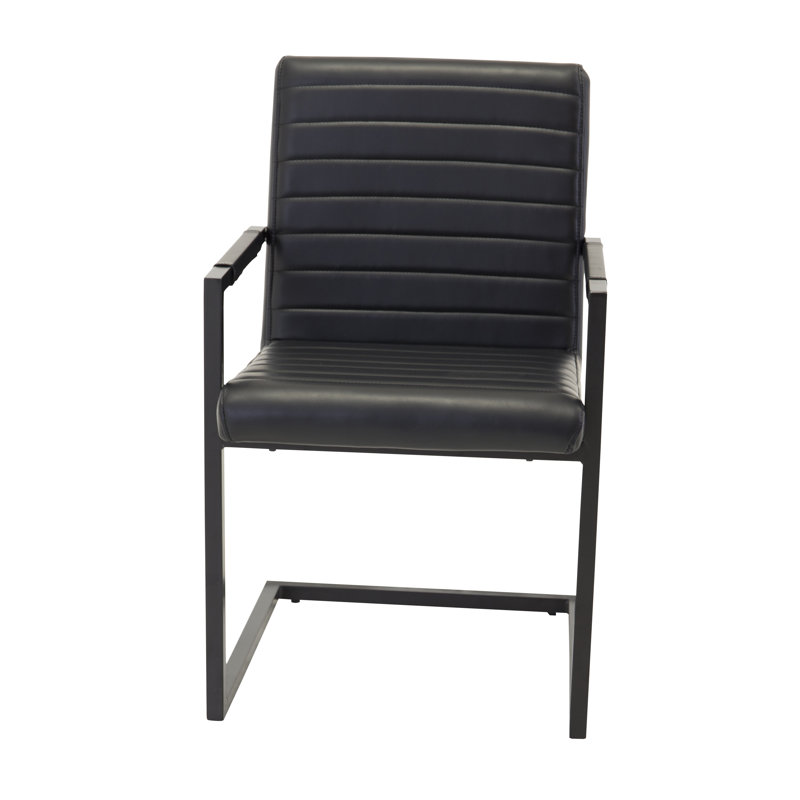 Sonette 49cm H Polyurethane Upholstered Dining Chair, Black