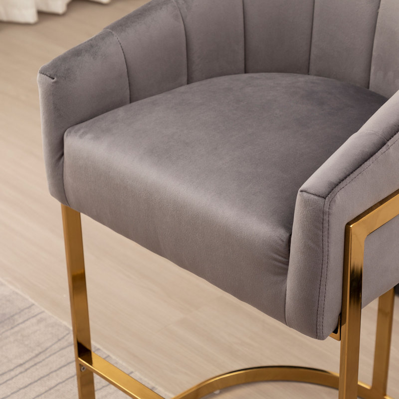 Upholstered 27'' Counter Stool with Metal Frame (Set Of 4)