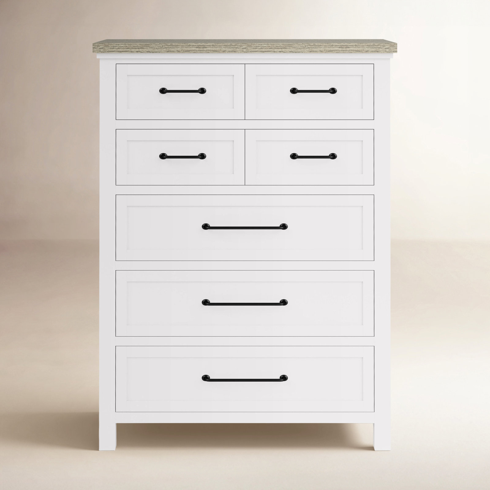 Kenya 5 - Drawer Dresser, White/Fog