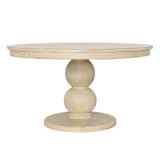 Acle 54" Round Reclaimed Pine Wood Dining Table, Light Warm Wash
