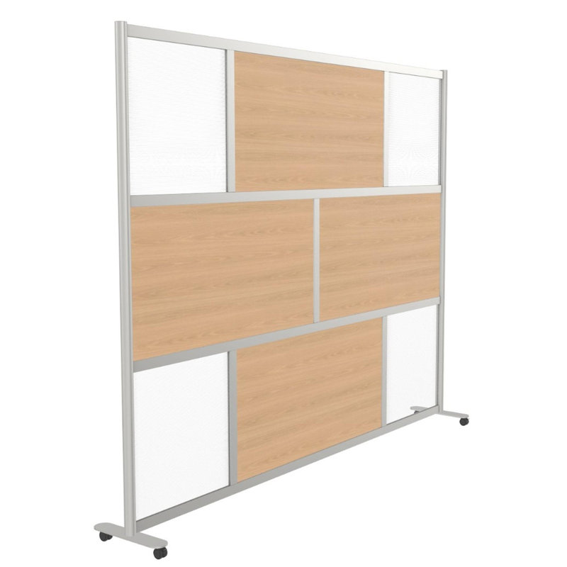 Orrie 3 Panel Freestanding Room Divider, Oak, Caster
