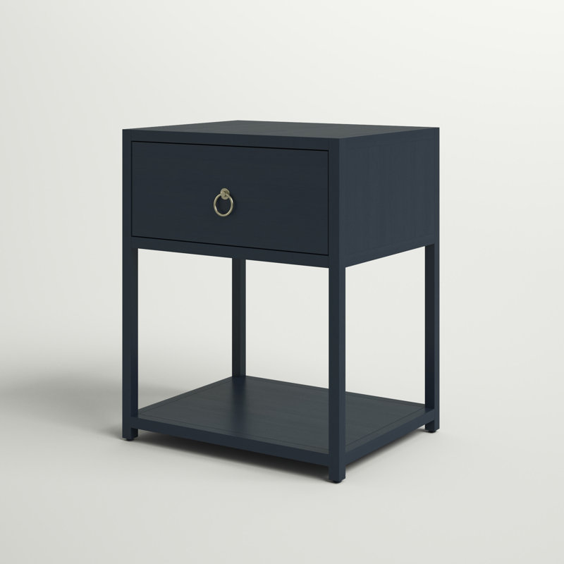 Ballentine End Table w/ 1 Drawer & Shelf, Blue