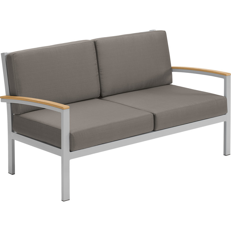 Travira Loveseat, Stone, Flint/Natural Tekwood