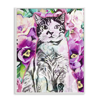 Kitty Among Flowers Art by Chelsea Goodrich