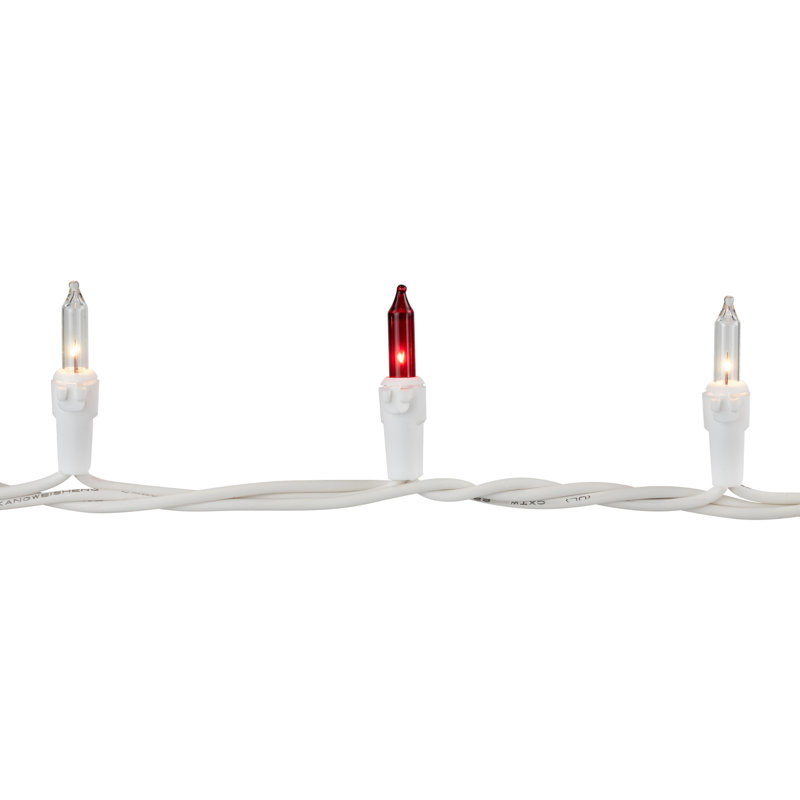 100-Count Mini Christmas Light Set 20.25ft Wire, Red/Clear/White