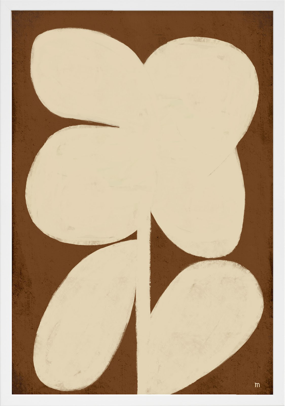 Flower 2 Print, 20" H x 14" W, White Framed