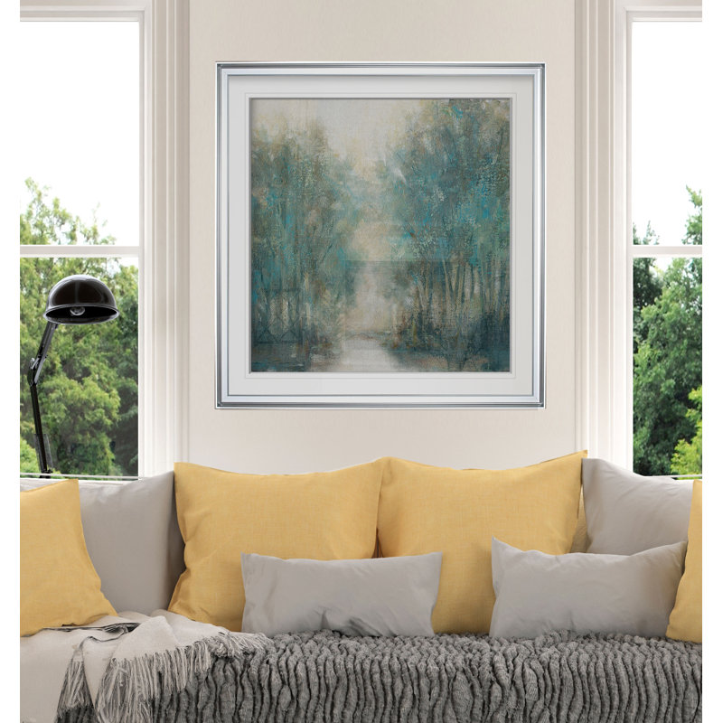 « lakeside oliveraies », reproduction encadrée, H 17,5 po x l 17,5 po x P 1,5 po, Cadre argenté