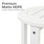 Table d'appoint ronde 18 po en PEHD blanc pour l'extérieur - Table de bout pour patio résistante aux intempéries