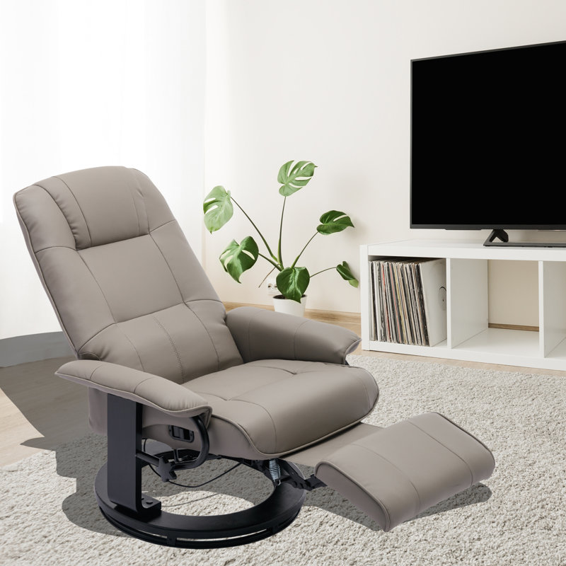 Fauteuil inclinable pivotant en cuir Huntingtown, Similicuir gris