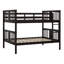 Lit superposé double au dessus d'un lit double avec échelle, lits superposés en bois-112870357