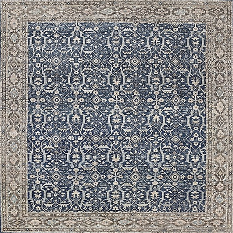 Tapis bleu / beige Thorbiorn, Carré 5 pi