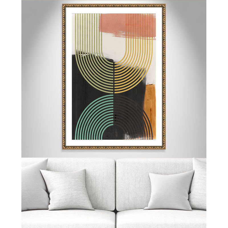 «Bolded II» par Isabelle Z, L 34,5 po x H 48,5 po, Matted Print, Perles de feuilles dorées