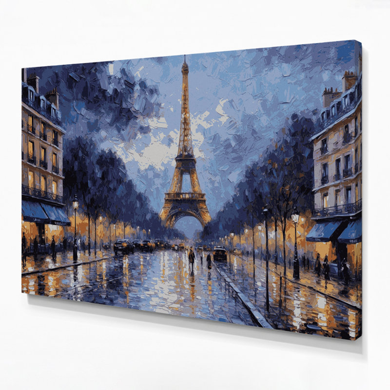 Art mural sur toile avec cités, Paris, France, H 12 po x l 18 po