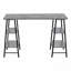 Bureau d'ordinateur, bureau personnel, ordinateur portable, tablettes de rangement, L 48 po, travail, stratifié gris, métal noir, contemporain, moderne-647293040