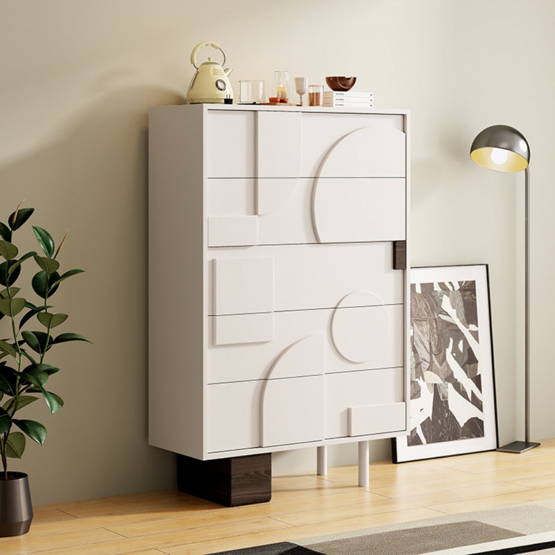Cream Style Pine Entrance Cabinet Accent Chest