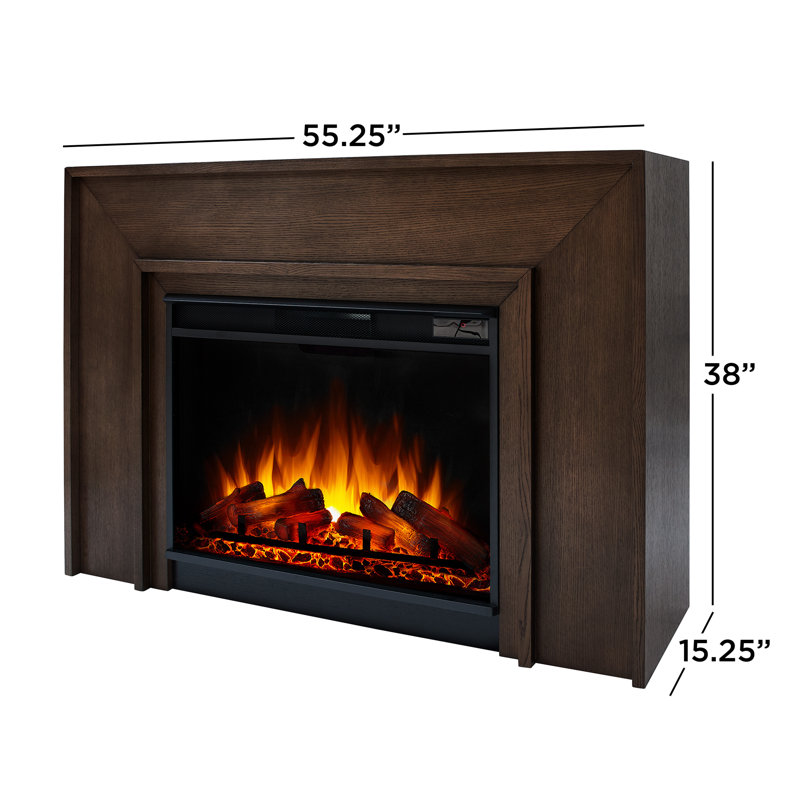 Beck 55" Grand Electric Fireplace in Aged Barrel by Real Flame, Aged Barrel