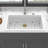 Quartz Kitchen Sink - 33" X 22" X 9.65" White Granite Composite Workstation Drop-In Kitchen Sink-126235847