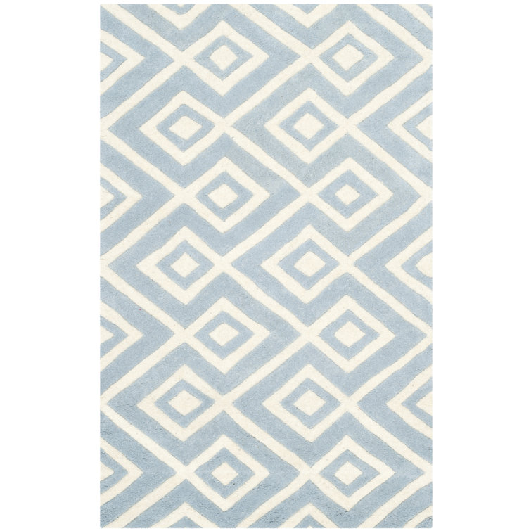 Huth Geometric Wool Hand Woven Area Rug