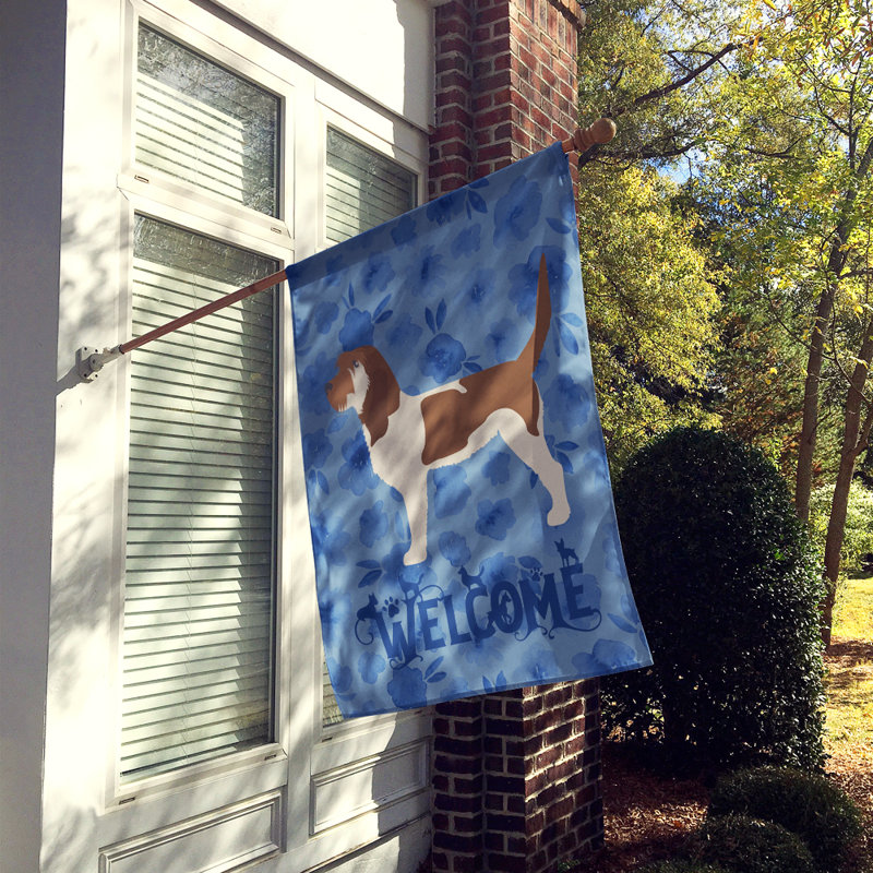Caniche en polyester à 2 côtés 40 x 28 po standard welcome drapeau maison, Grand Basset Griffon Vendeen
