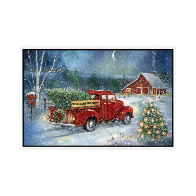 Christmas Delivery by Ruane Manning - Print on Canvas, 101.6 cm H x 66.04 cm W, White Framed