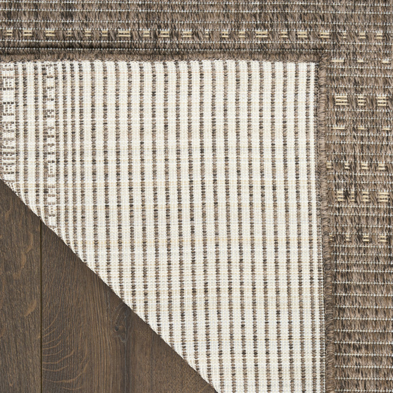 Tulum Striped Indoor/Outdoor Area Rug, Runner 2' x 6', Brown