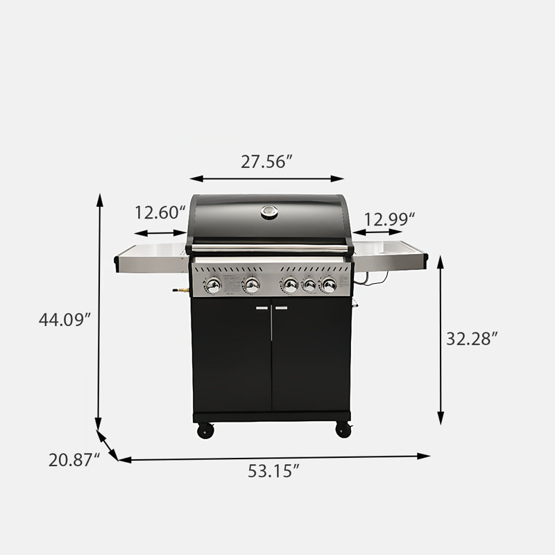 Barbecue à gaz 53,15 po pour la cour extérieure à double usage