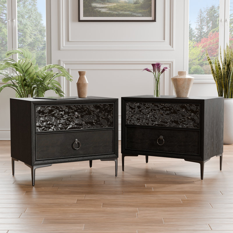 Tables de chevet Preste (ensemble de 2), Noir