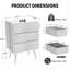 Ensemble de 2 tables de chevet modernes avec lumières DEL et tiroirs en tissu pour une utilisation nocturne pratique-749910643