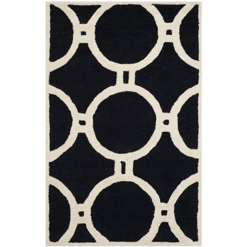Sanyla Hand Tufted Wool Geometric Rug, Rectangle 2'6" x 4'