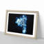 Blue Neon Motocross in Abstract - Picture Frame Painting Print-55687217-55687220