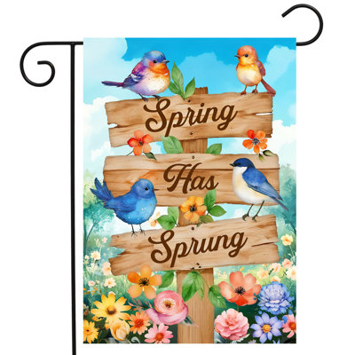 Drapeau de jardin «Spring Has Sprung»