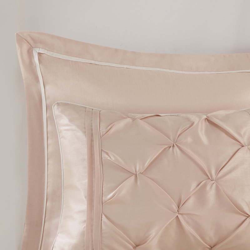 Blush Queen Microfiber Down Alternative 24-Piece Bedding Set