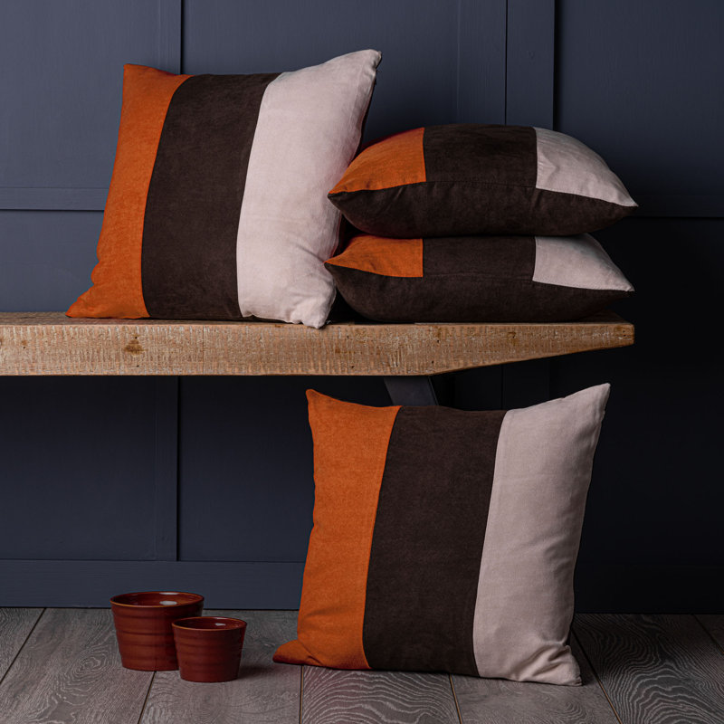 Baxter Striped Square Cushion Cover, Orange