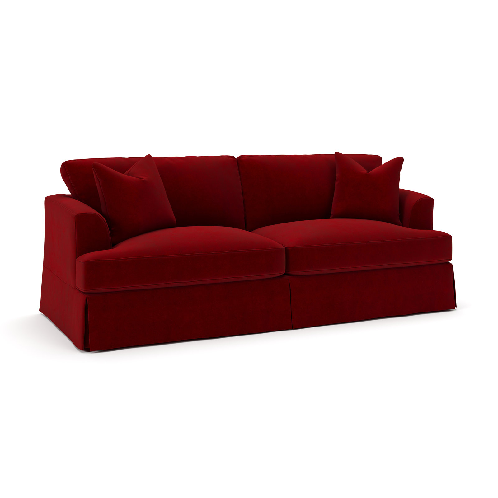 Lucia 92.5'' Upholstered Sleeper Sofa, Bella Ruby Performance Velvet