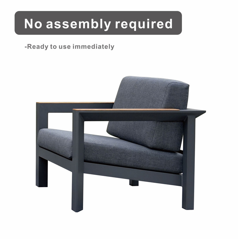 MIMO Aluminum Patio Sofa with Cushion, 3-Seater