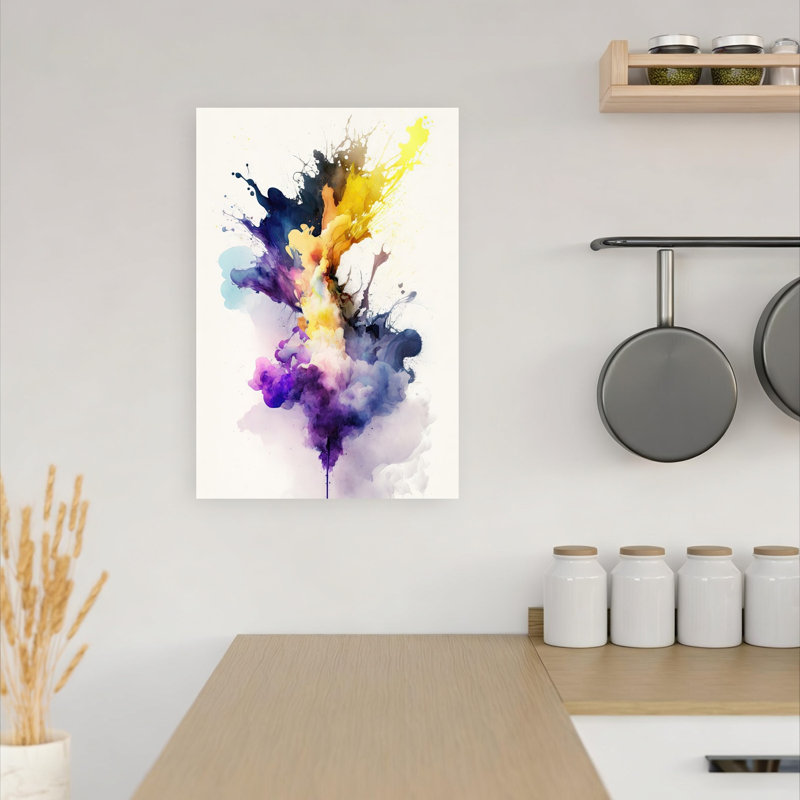 Abstract Ink Burst Abstract Modern Wall Art Print by Mauro - Wrapped Canvas Print, 45.72cm H x 30.48cm W
