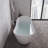 71" Streamline Soaking Glossy White Freestanding Tub With Internal Drain-108964563