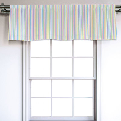 Sateen Striped Ruffled Window Valance