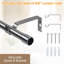 Giulio Silver Adjustable 76cm to 157cm Single Curtain Pole